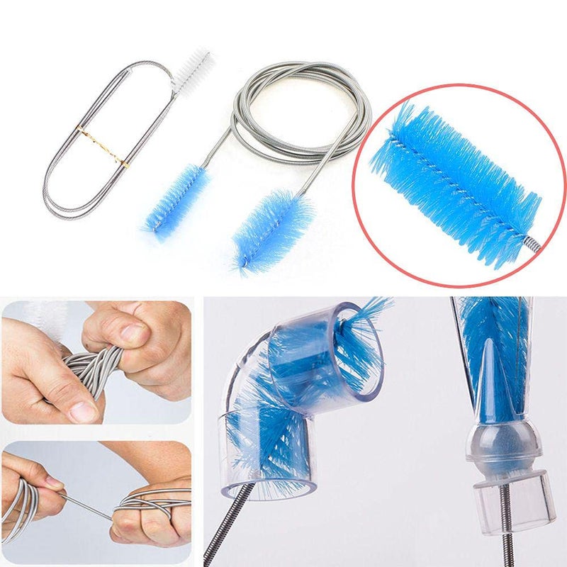 VAYINATO Petzlifeworld Stainless Steel With Double Side Brush Aquarium Glass Lily Pipe Cleaner Can Be Used To Clean All Hard To Clean Area Like Cannister Filter Tubes(Blue) - Image 3