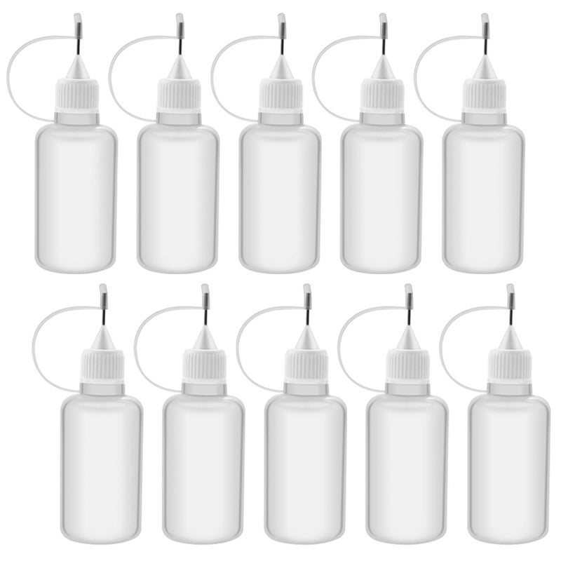 Bantoye 10 Pcs Needle Tip Glue Bottle Applicator DIY Quilling Tool Precision Tip Glue Plastic Liquid Dropper Bottles (30 ml) - Image 1