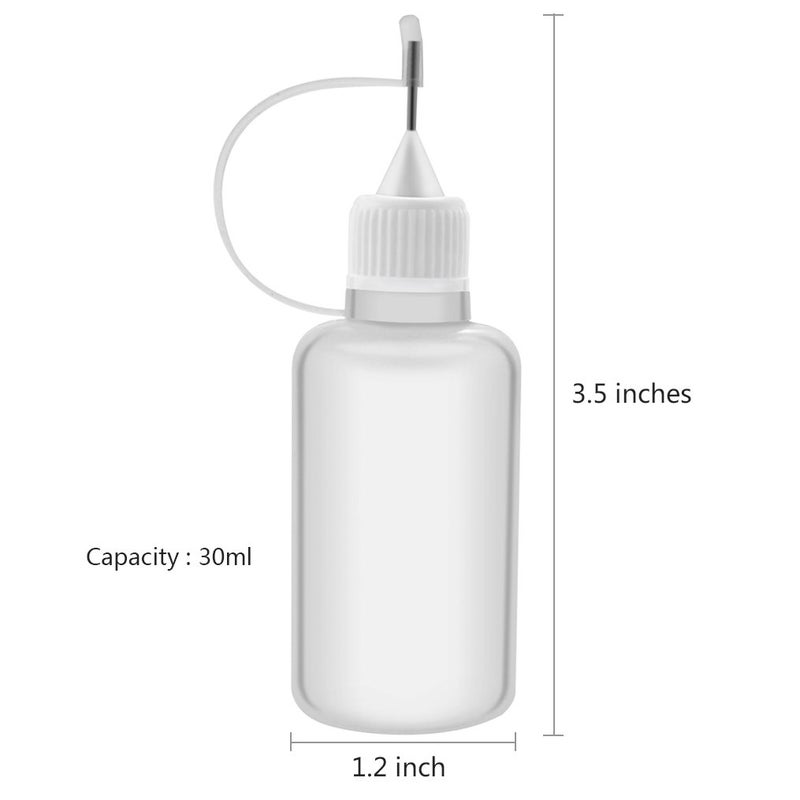 Bantoye 10 Pcs Needle Tip Glue Bottle Applicator DIY Quilling Tool Precision Tip Glue Plastic Liquid Dropper Bottles (30 ml) - Image 3