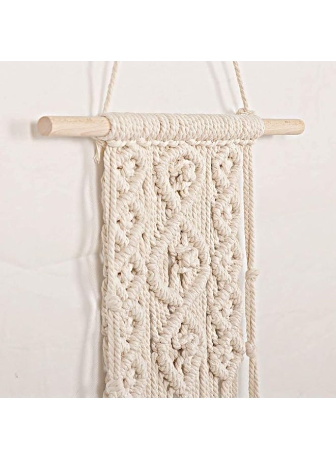 انتيكيانو مكرمية من نسيج محبوك بتصميم بوهيمي للتعليق على الحائط وتزيين الشقق وعرف الاطفال وغرفة النوم - ديكور حفلات لتزيين الحائط، عاجي - Image 3