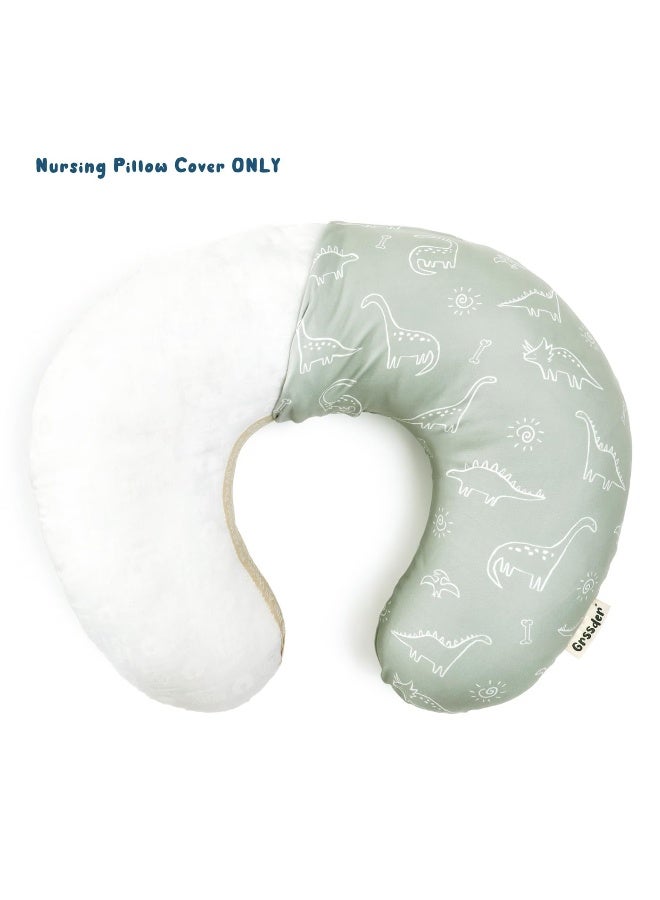 GRSSDER Nursing Pillow Cover Stretchy Minky Removable Nursing Covers for Breastfeeding Pillows, Ultra Soft Comfortable Slipcover for Boy and Girls, Dinosaurs Print - Image 3