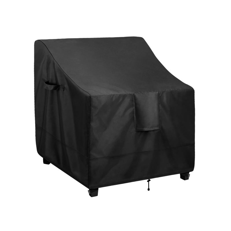 OutdoorLines Outdoor Waterproof Furniture Chair Cover  UVResistant Patio Lawn Chair Covers for Outdoor Furniture Windproof Heavy Duty Chair Covering 1 Pack 335Wx315Dx36H Inches Black