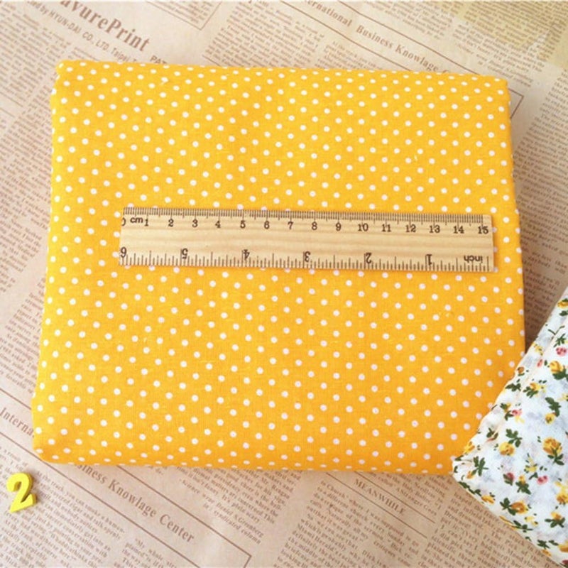 Qintreesify 7Pcs 10" x 10" Top Cotton Craft Fabric Bundle Squares Patchwork DIY Sewing Scrapbooking Quilting Floral Dot Pattern Fabric (25cm x 25cm) (Orange) - Image 5