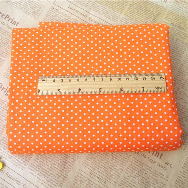 Qintreesify 7Pcs 10" x 10" Top Cotton Craft Fabric Bundle Squares Patchwork DIY Sewing Scrapbooking Quilting Floral Dot Pattern Fabric (25cm x 25cm) (Orange) - Image 4
