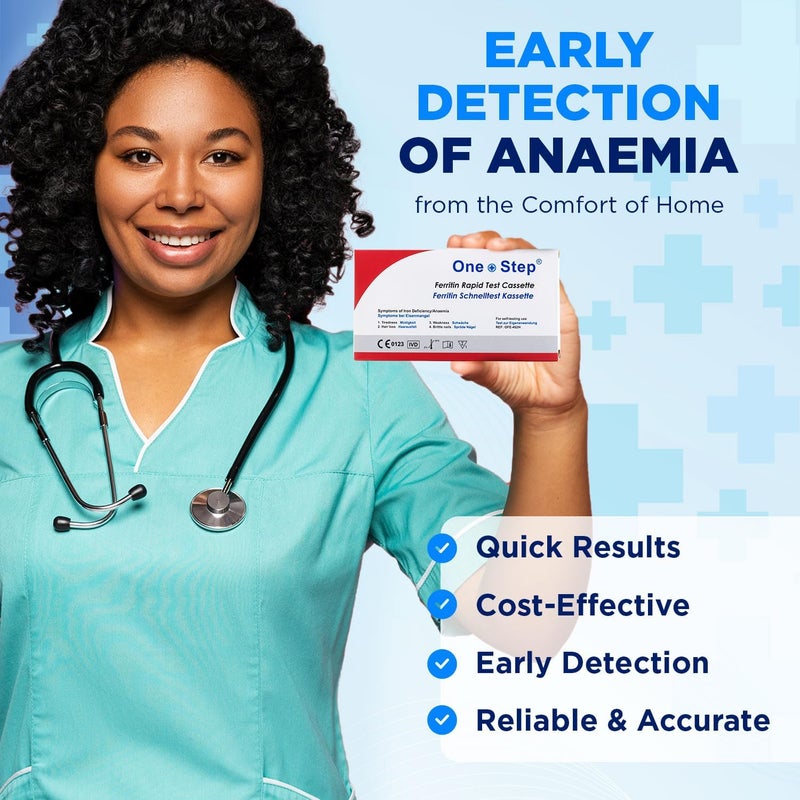 One Step Anaemia Test Kit Iron Deficiency Ferritin Testing Blood Anemia Test One Step 2 Tests - Image 5
