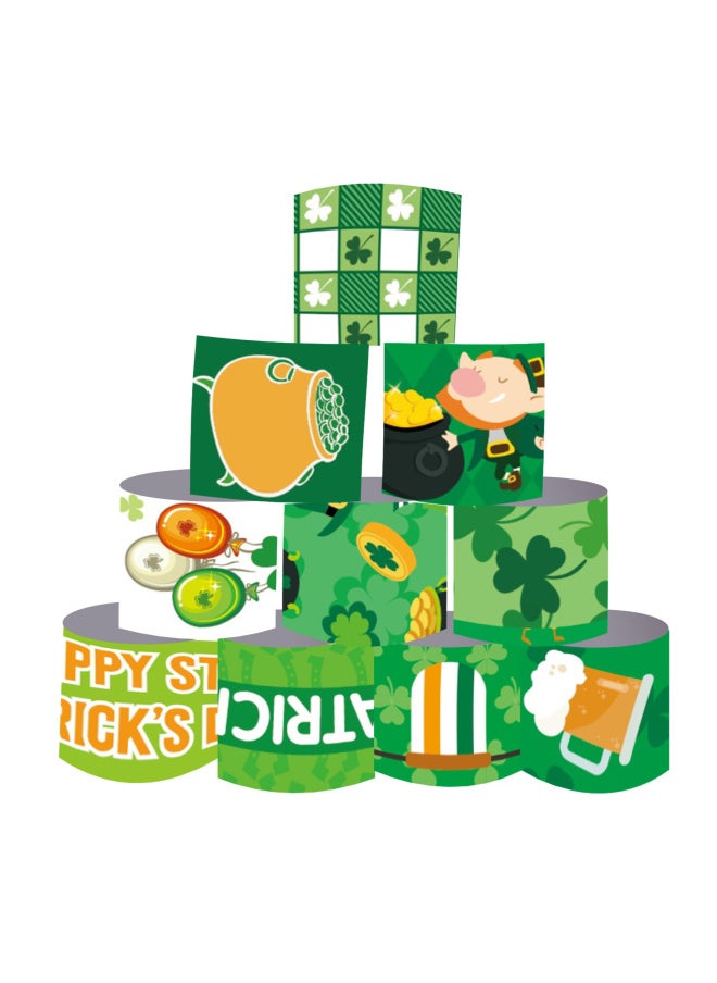 St. Teparic 12 Style Pop Ring Four-leaf Clover Beer Party Decoration Bracelet Racket Ring-Color:Green-Specifications:St. Teparic Festival 12 Models