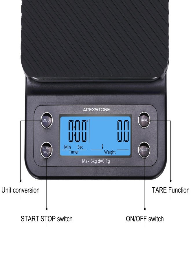 Apexstone Coffee Scale with Timer Small, Apexstone Espresso Scale with Timer Small, Espresso Coffee Scale with Timer for Pour Over Coffee (Batteries Included) - Image 4