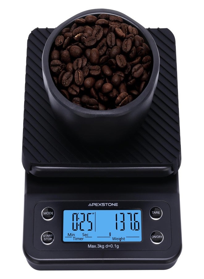 Apexstone Coffee Scale with Timer Small, Apexstone Espresso Scale with Timer Small, Espresso Coffee Scale with Timer for Pour Over Coffee (Batteries Included) - Image 1
