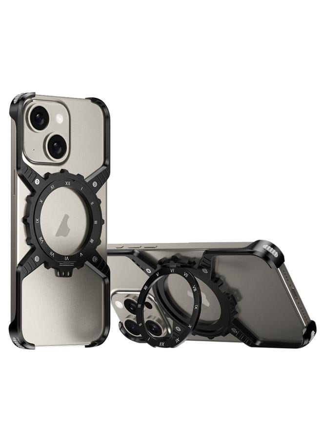 اس-توب حافظة لهاتف iPhone 15 / 14 / 13 Mechanical Gear MagSafe Holder حافظة هاتف معدنية بدون حواف - Image 1