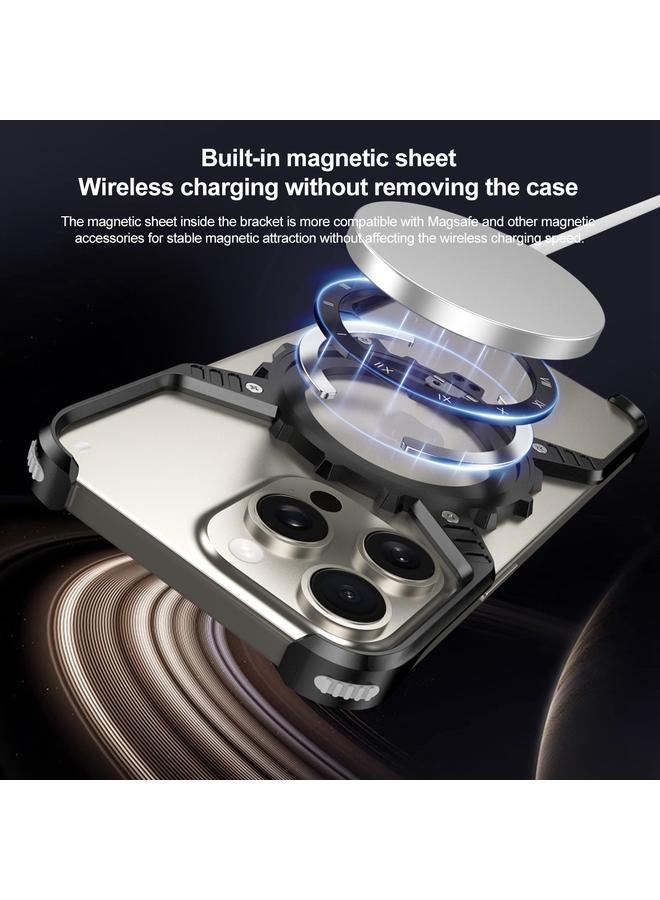 اس-توب حافظة لهاتف iPhone 15 / 14 / 13 Mechanical Gear MagSafe Holder حافظة هاتف معدنية بدون حواف - Image 5