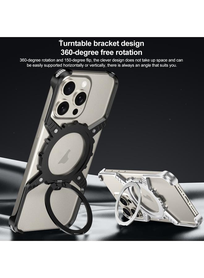 اس-توب حافظة لهاتف iPhone 15 / 14 / 13 Mechanical Gear MagSafe Holder حافظة هاتف معدنية بدون حواف - Image 4