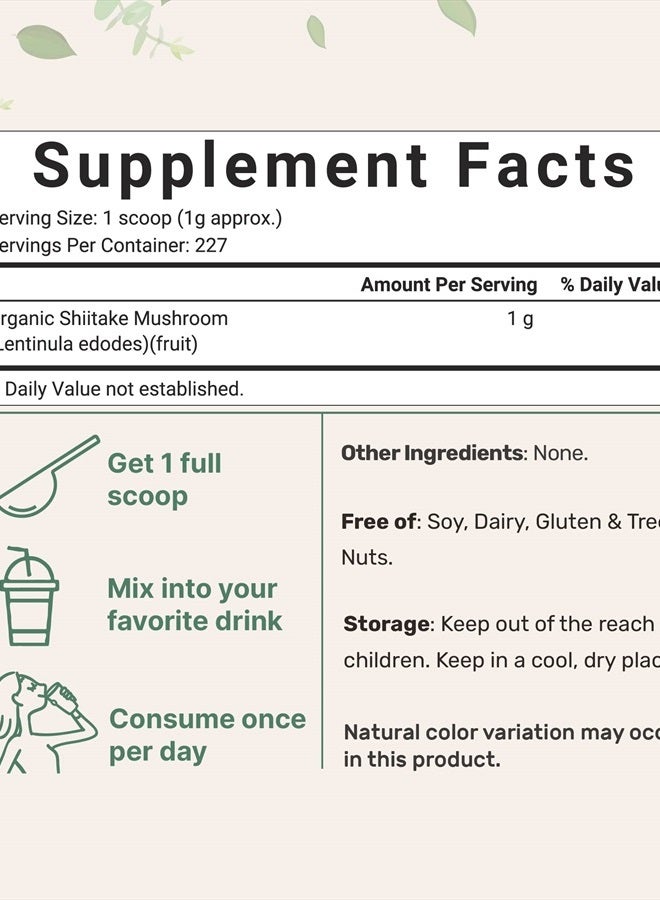 Micro Ingredients Organic Shiitake Mushrooms Powder, 8 Ounce, Made from The Finest Dried Shiitake Mushroom, Stronger Umami Flavor Than Fresh Mushrooms, Great for Sauce, Soup and Pasta - Image 3