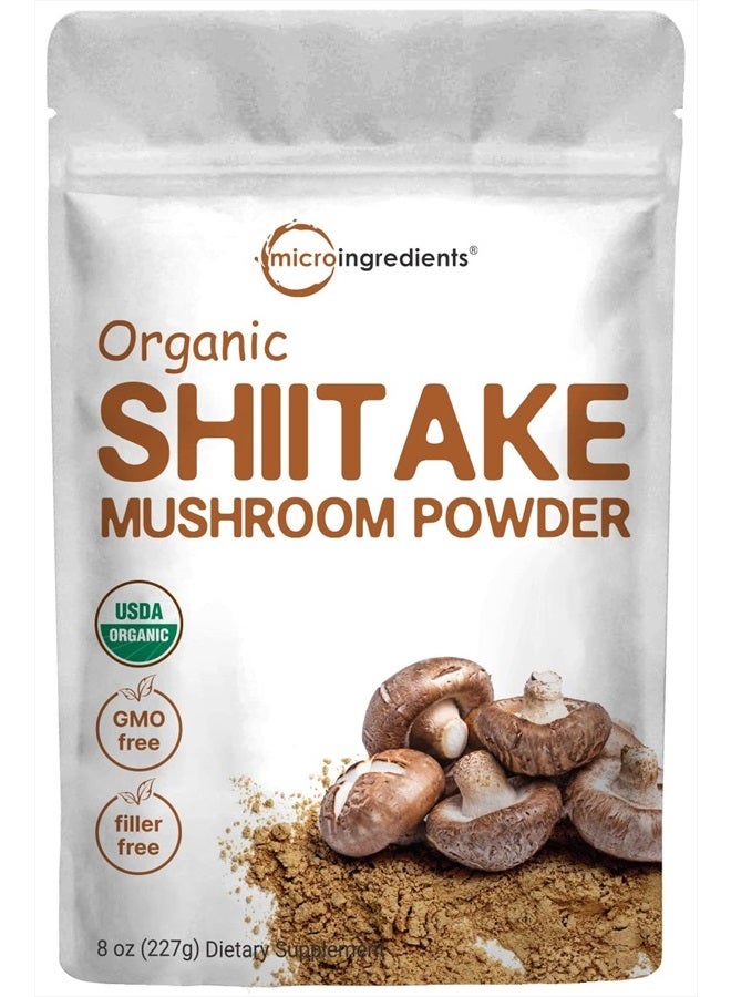 Micro Ingredients Organic Shiitake Mushrooms Powder, 8 Ounce, Made from The Finest Dried Shiitake Mushroom, Stronger Umami Flavor Than Fresh Mushrooms, Great for Sauce, Soup and Pasta - Image 2