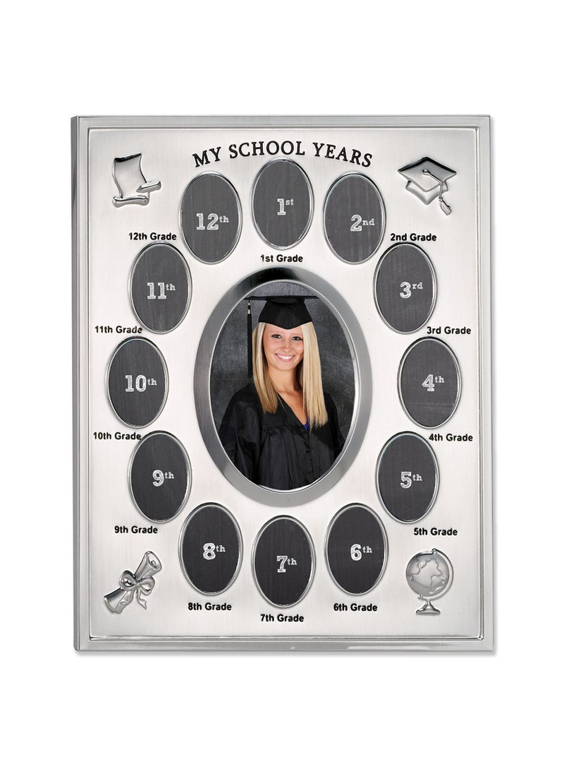 Lawrence Frames Lawrence Frames My School Years Silver Plated 8x10 Multi Picture Frame 