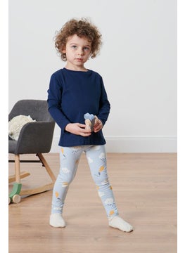 Tchibo Kids Girl 2 Pieces Allover Print Leggings, Light Blue  - Image 1
