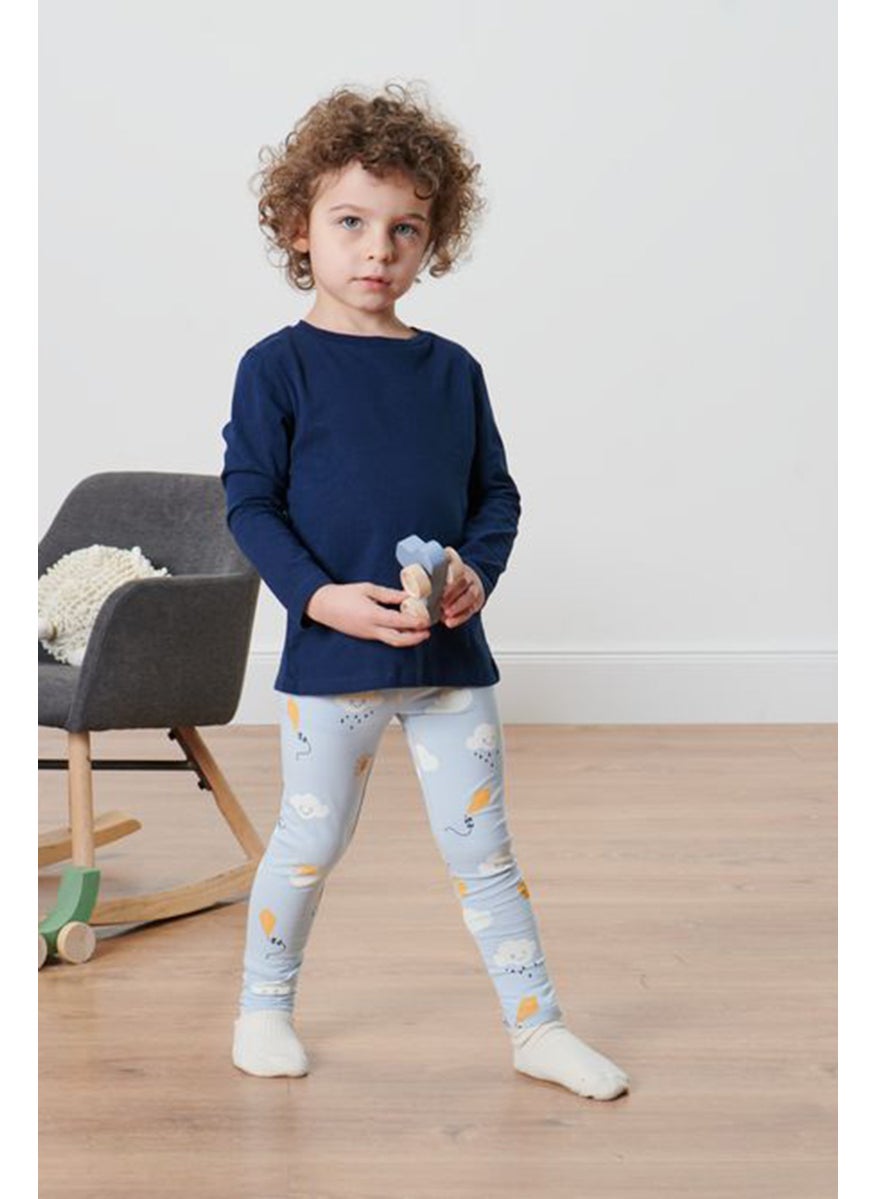 Tchibo Kids Girl 2 Pieces Allover Print Leggings, Light Blue  - Image 1