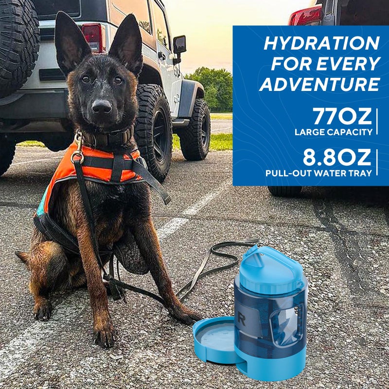 lesotc Dog Water Bowl Dispenser 77oz, Large Pet Dog Water Bottle Portable with Pull-Out Travel Water Bowl for Dogs, Portable Water Bowl for Dogs on The Go, Camping Essentials Hiking Traveling Accessories - Image 5