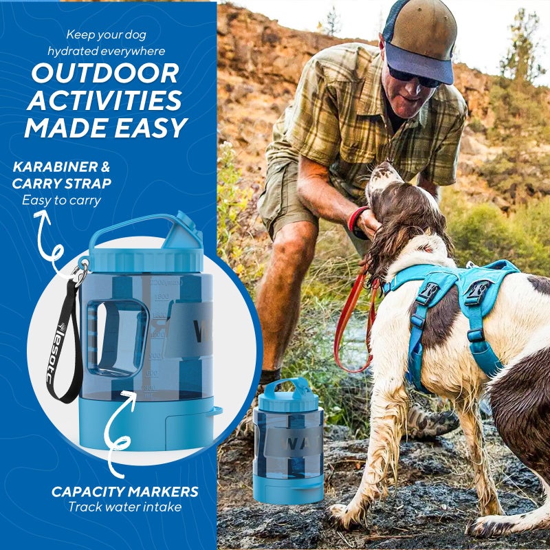 lesotc Dog Water Bowl Dispenser 77oz, Large Pet Dog Water Bottle Portable with Pull-Out Travel Water Bowl for Dogs, Portable Water Bowl for Dogs on The Go, Camping Essentials Hiking Traveling Accessories - Image 3