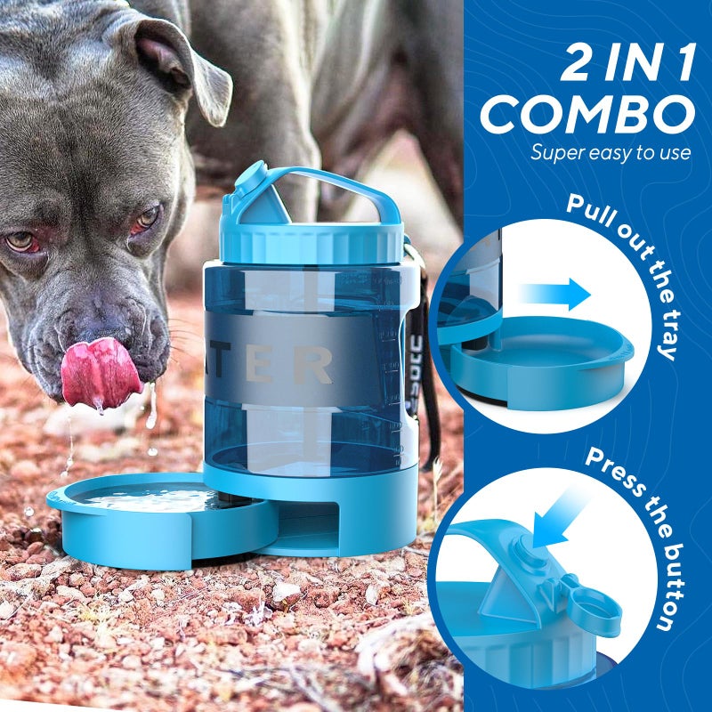 lesotc Dog Water Bowl Dispenser 77oz, Large Pet Dog Water Bottle Portable with Pull-Out Travel Water Bowl for Dogs, Portable Water Bowl for Dogs on The Go, Camping Essentials Hiking Traveling Accessories - Image 4