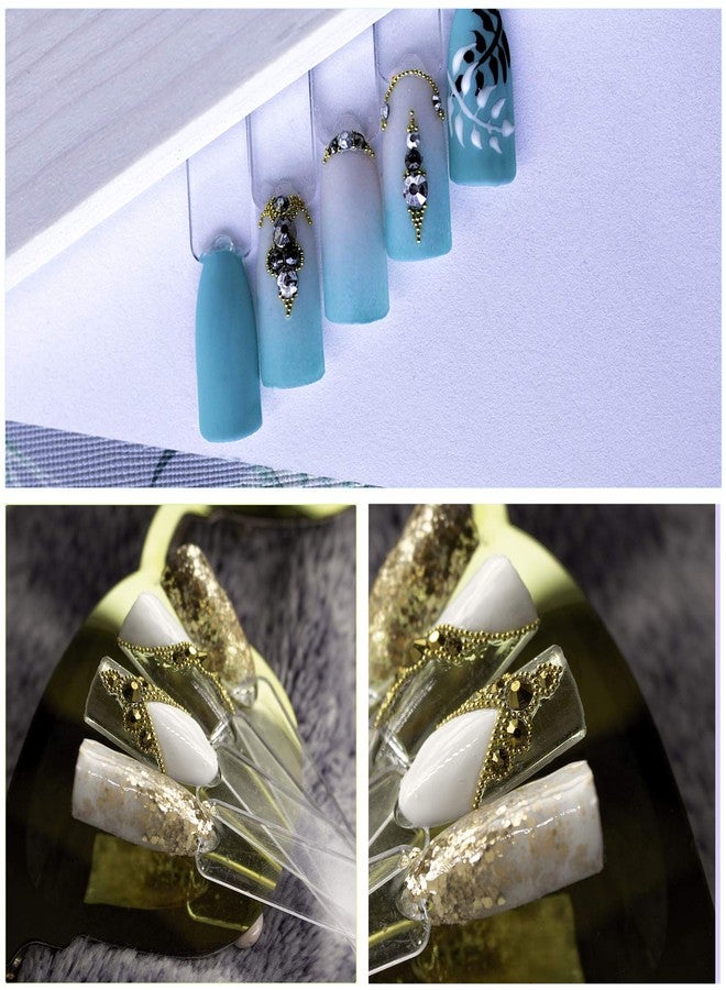 KRISMYA Set of 4 Total 200 Pcs Clear Nail Swatches Sticks, Transparent Fan-shaped Nail Art Tips Display Polish Board Display Practice Sticks Tool with Metal Split Ring Holder - Image 5