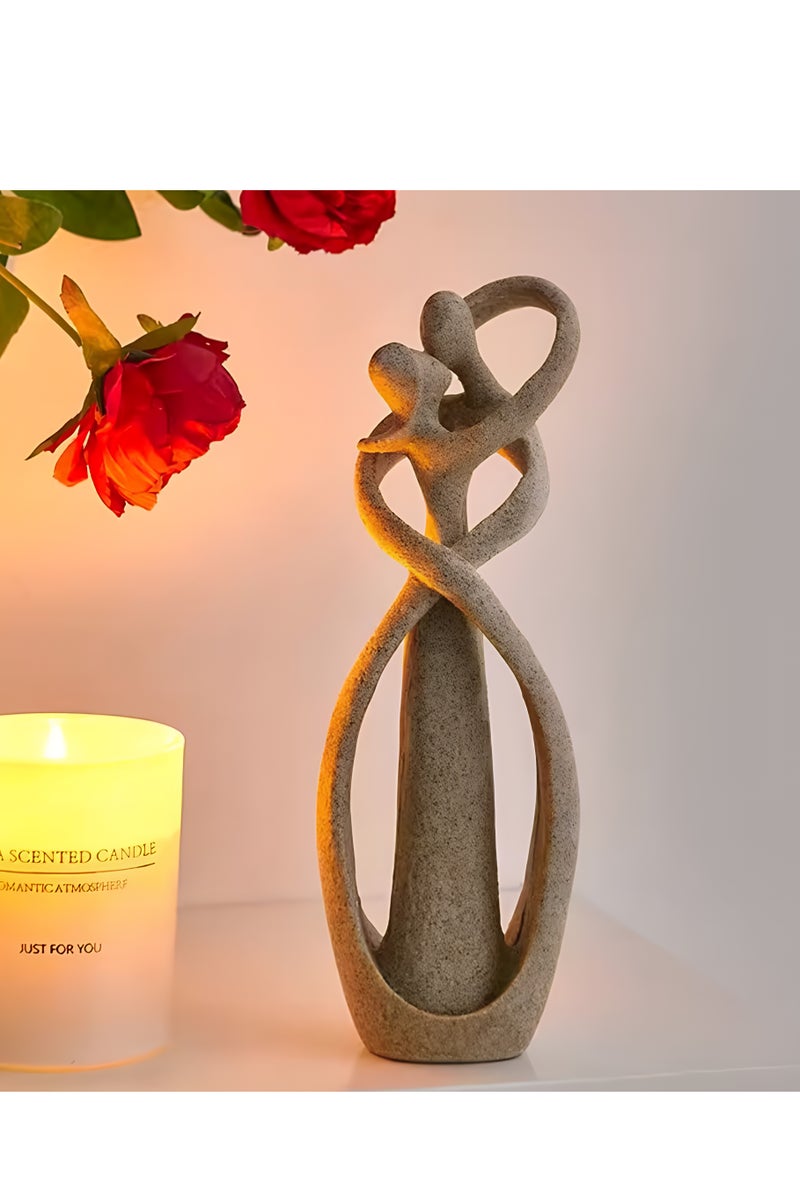 المي هومي تحفة ديكور من الراتنج – مجسم زوجين بعناق رومانسي، اكسسوارات المنزل تحف لغرفة النوم، الصالة، المطبخ والمكتب، تحف منزليه صغيرة - Image 3