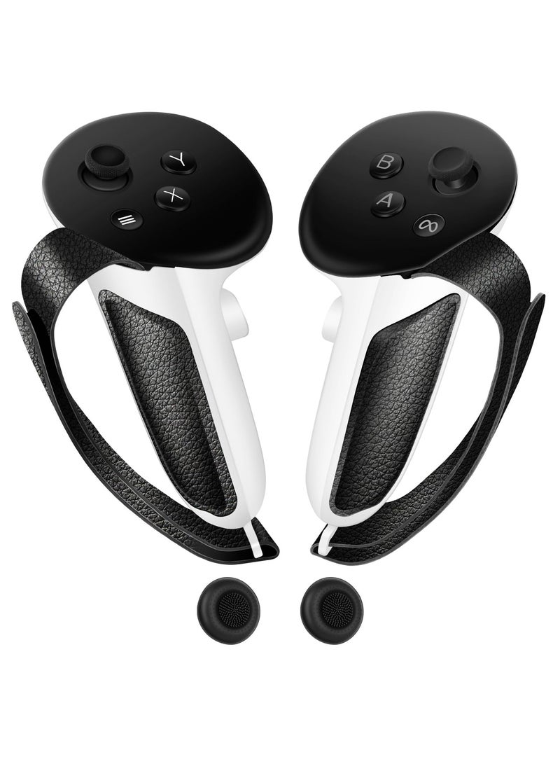 Meta Oculus Quest 3 Controller Grips, Non-Slip Silicone Covers with Adjustable Knuckle Straps, Compatible with Charging Dock and Battery, Essential VR Accessories - Image 1