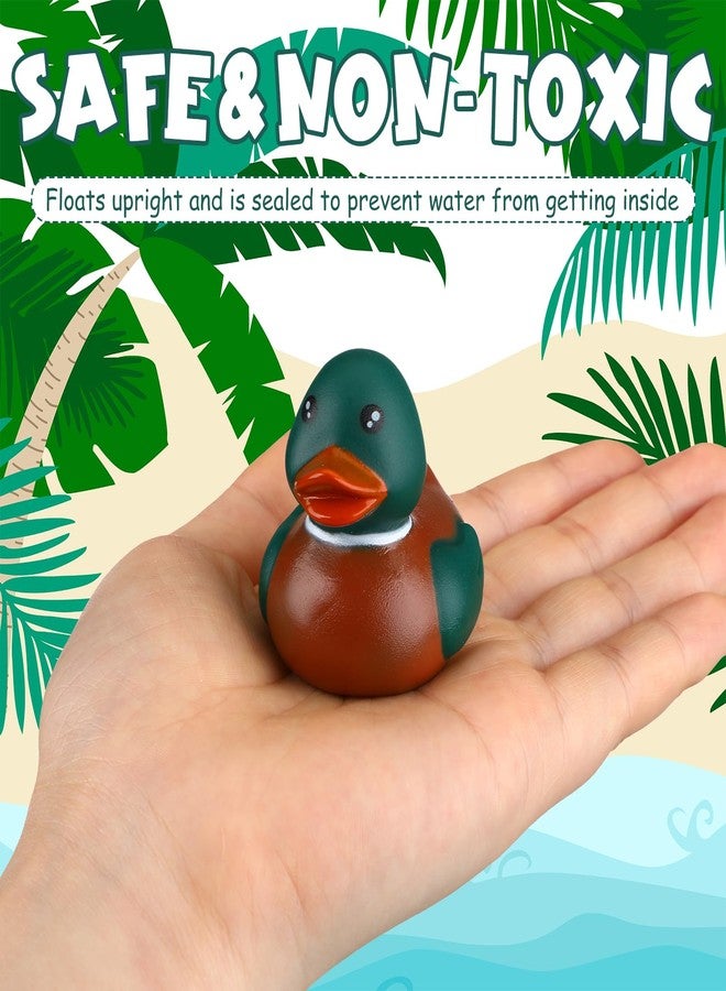 PullCrease Rubber Duck 2 Inch Duck Bath Toy Floating Rubber Ducky Adorable Party Supplies for Ducky Birthday Party Gift Nature Birds Lovers Hunting Decoration(24 Pcs,Mallard) - Image 3