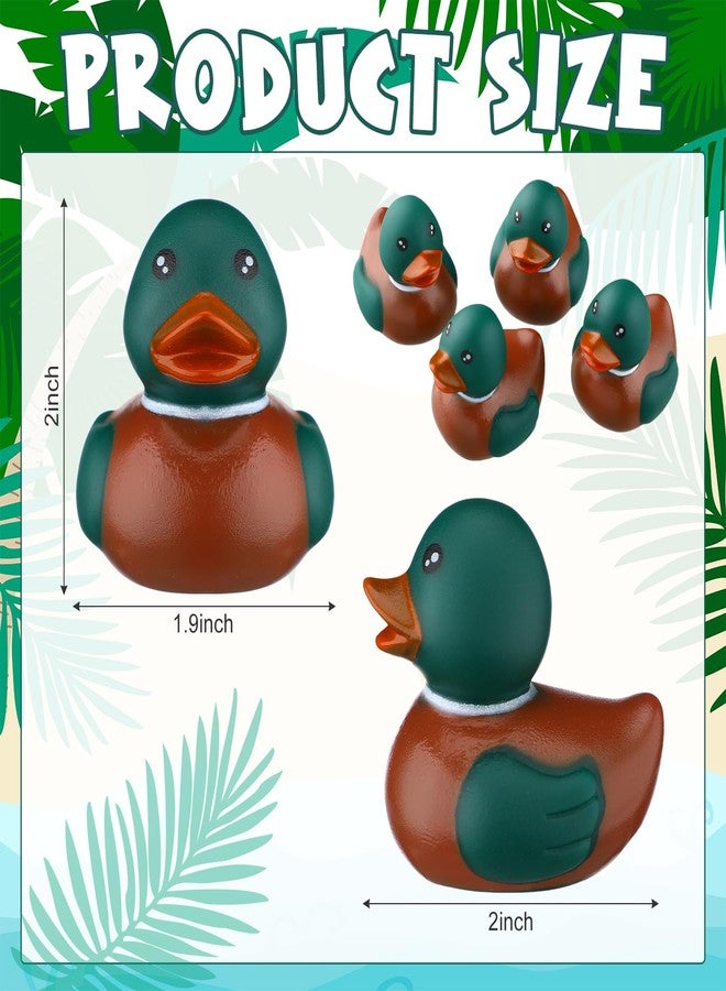 PullCrease Rubber Duck 2 Inch Duck Bath Toy Floating Rubber Ducky Adorable Party Supplies for Ducky Birthday Party Gift Nature Birds Lovers Hunting Decoration(24 Pcs,Mallard) - Image 2