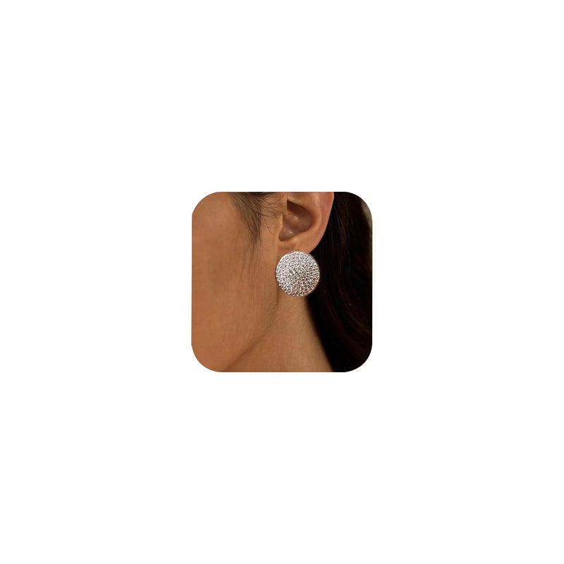 XSBODY Silver Rhinestone Earrings for Women Sparkly Aretes Plateados Elegantes Bling Statement hypoallergenic Stud Earrings for Women Luxury Prom Jewelry - Image 1