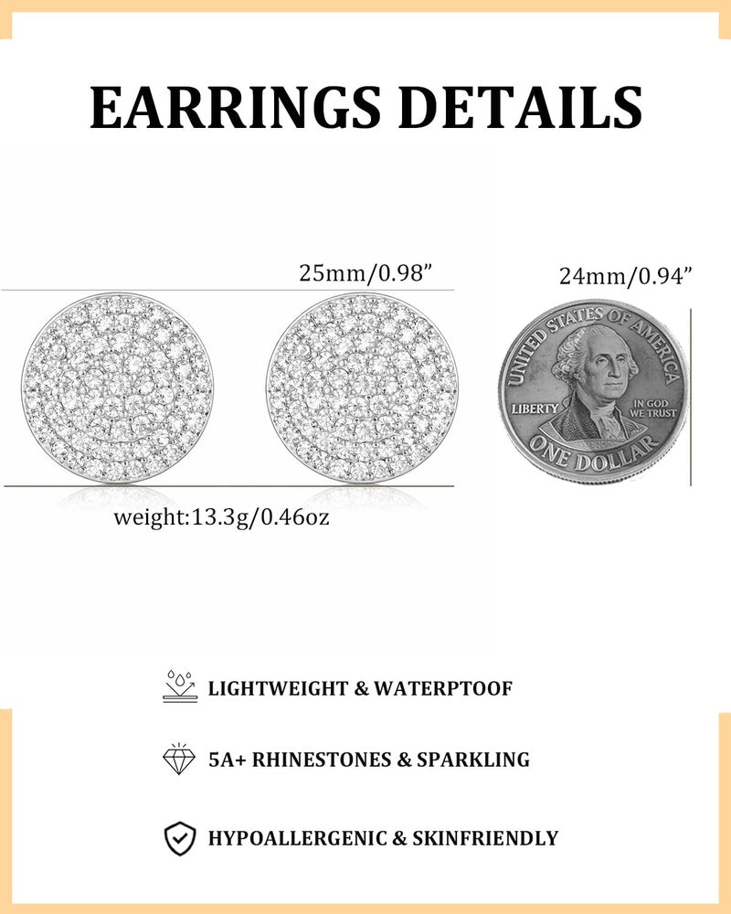 XSBODY Silver Rhinestone Earrings for Women Sparkly Aretes Plateados Elegantes Bling Statement hypoallergenic Stud Earrings for Women Luxury Prom Jewelry - Image 4