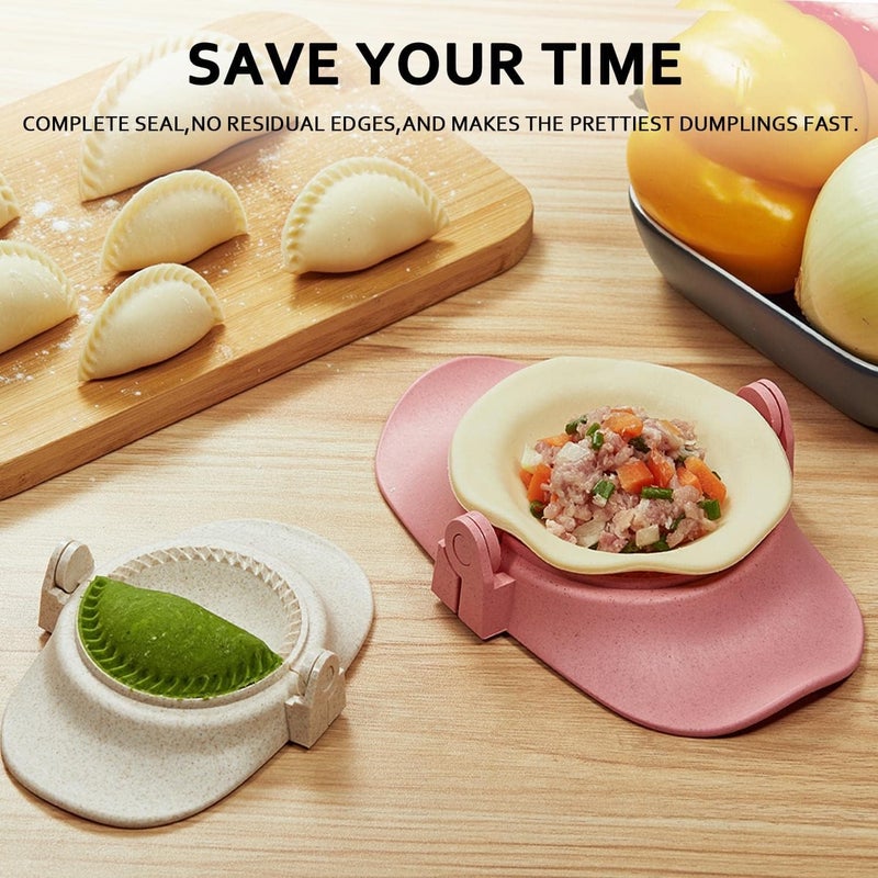 MUMSUNG Empanadas Maker Press, Dumpling Maker, Empanadas press Mold Maker Set with Dough Cutter, Dumpling Mold Set and Cutter for Pierogi, Pastelitos, Turnovers, Chinese Dumpling L/4"+M/3"+S/2.6" - Image 2