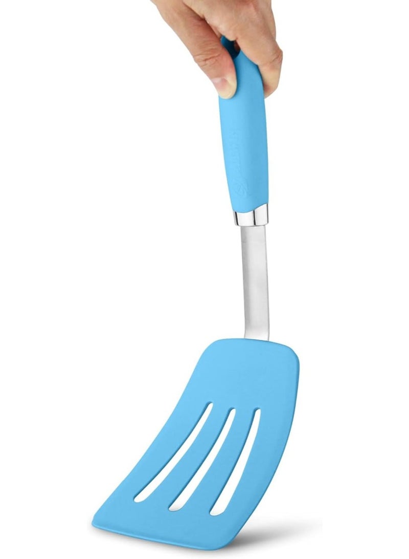 3-Piece Silicone Kitchen Utensils Set with Stainless Steel Handle and Heat-Resistant Design - Multicolored - Image 4