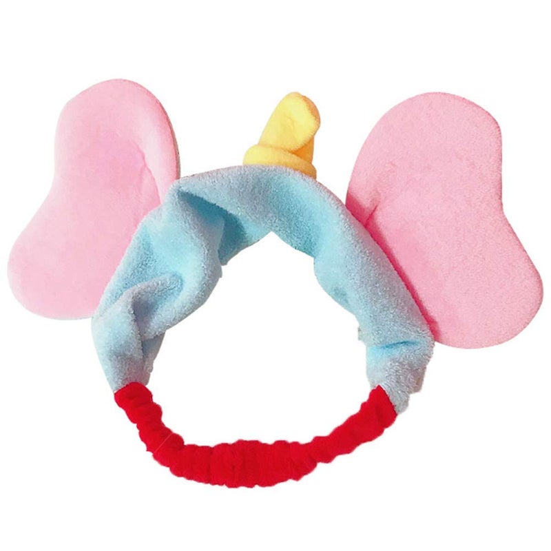 Teensery 2 Pcs Makeup Headbands Lovely Elephant Ear Hair Band Soft Elastic Makeup Head Wrap Beauty Tool for Shower Face Washing Facial Mask Spa 