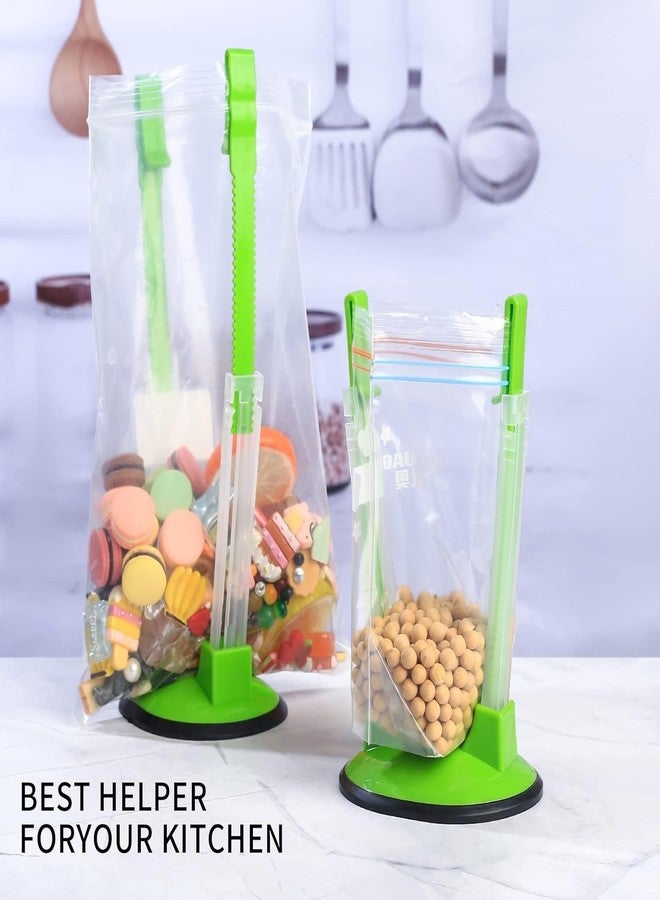 MATSON Baggy Rack Freezer Bag Holder Stand Adjustable Food Storage Holders ABS Food Prep Bag Zip Lock Bag Holder Stand for Food Meal Prep Bag Kitchen Gadget Food Drying Bag Hand holder (4PCS) - Image 4