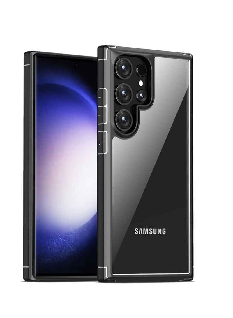 عام لحافظة هاتف Samsung Galaxy S24 Ultra/S24 Plus/S24، تصميم يجمع بين حافة TPU ناعمة وظهر شفاف من PC مع حامي لعدسة الكاميرا. - Image 1