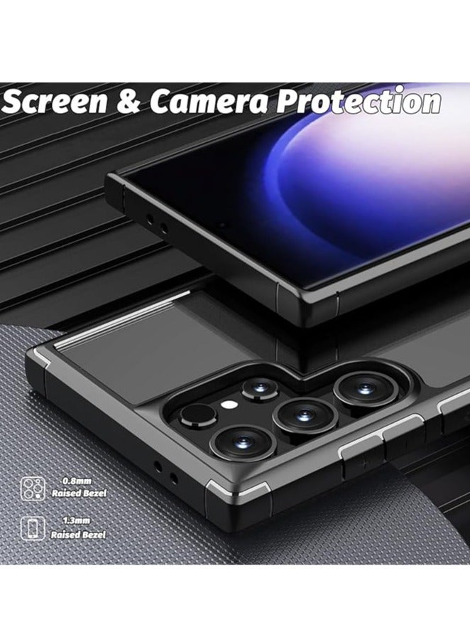 عام لحافظة هاتف Samsung Galaxy S24 Ultra/S24 Plus/S24، تصميم يجمع بين حافة TPU ناعمة وظهر شفاف من PC مع حامي لعدسة الكاميرا. - Image 3