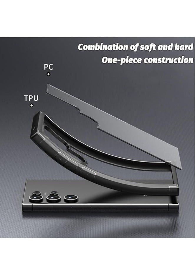 عام لحافظة هاتف Samsung Galaxy S24 Ultra/S24 Plus/S24، تصميم يجمع بين حافة TPU ناعمة وظهر شفاف من PC مع حامي لعدسة الكاميرا. - Image 4