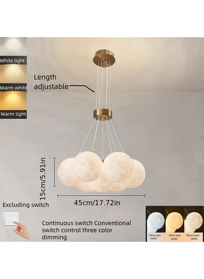 Modern Minimalist LED 3 Color Changing Pendant Light Model CD61 Adjustable Height Ceiling Mount Metal Construction Plastic Shade Hardwired 110V 240V Switch Control For Dining Room Bedroom Study Closet Bar - Image 3