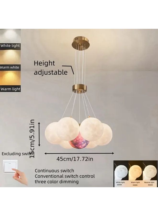 Modern Minimalist LED 3 Color Changing Pendant Light Model CD61 Adjustable Height Ceiling Mount Metal Construction Plastic Shade Hardwired 110V 240V Switch Control For Dining Room Bedroom Study Closet Bar - Image 4