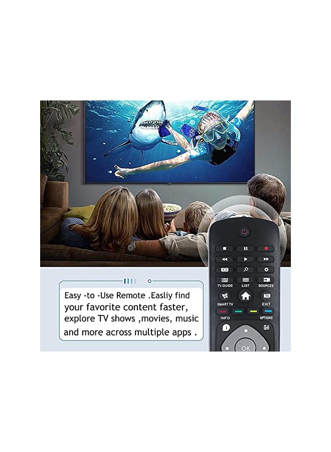 TIGER Replacement TV Remote Control for PHILIPS Smart LED TVs 50PUT6103 55PUT6103 32PHT5102 43PFT5102 50PUT6102 50PUT6103 50PUT6133 55PUT6102 55PUT6103 58PUT6183 65PUT6162, for NETFLIX APP HOF16H303GPD24 - Image 2