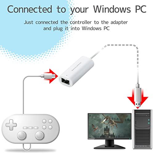 ELECOM Gamepad Converter for Wii Controllers, Support Wii Game Classic Controller and Classic Controller Pro, Only Compatible with Windows PC 39 inch Cable Length (JC-W01UWH) - Image 2