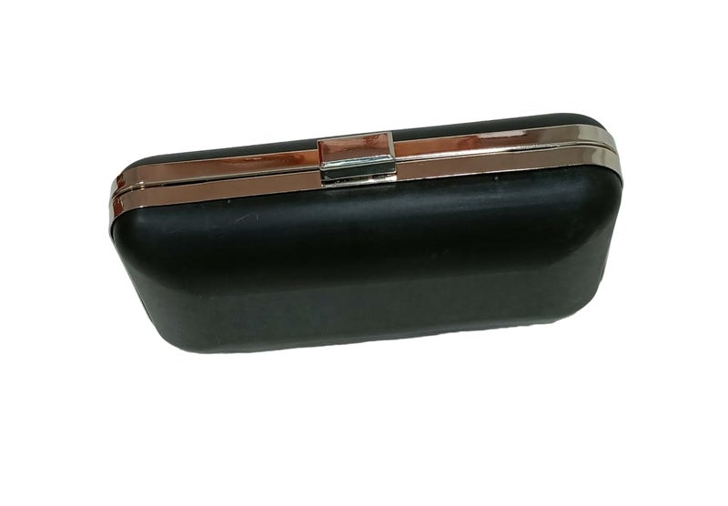 Tia Fiber ClutchPurse Box Skeleton with Golden Polished Metal Outer Frame - Image 1