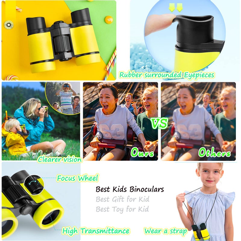 ARTOMIDE Binoculars for Kids Best Gifts for 3-12 Years Boys Girls High-Resolution Optics Shockproof Mini Kids Binoculars Toys Folding Small Telescope for Bird Watching Camping Outdoor Play - Image 4