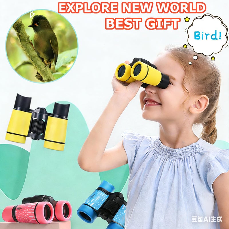 ARTOMIDE Binoculars for Kids Best Gifts for 3-12 Years Boys Girls High-Resolution Optics Shockproof Mini Kids Binoculars Toys Folding Small Telescope for Bird Watching Camping Outdoor Play - Image 2