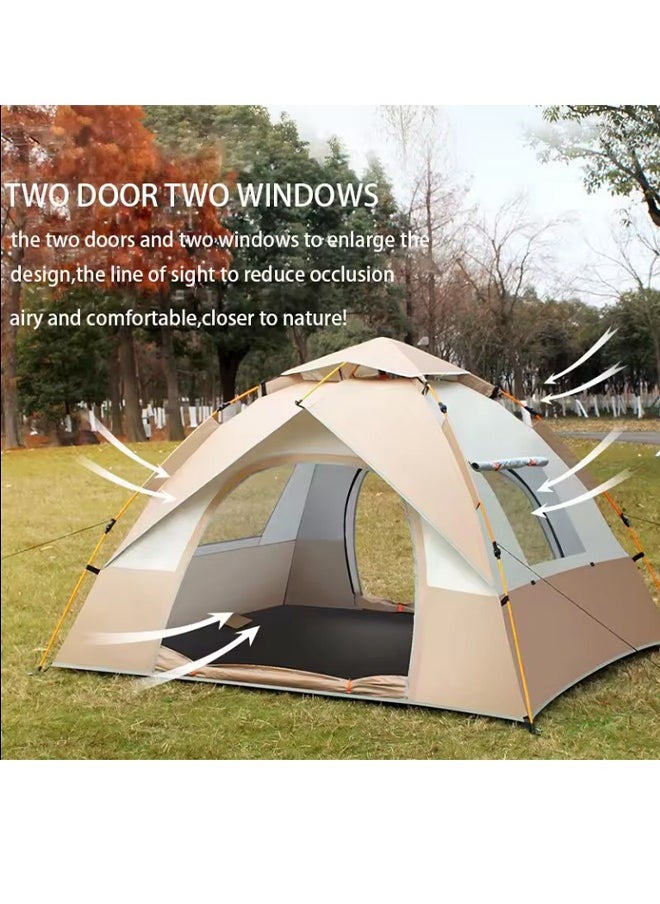 Arabest 2-3 Person Camping Tent Portable Waterproof Automatic Simple Tent, Automatic Camping Tent With Detachable External Sunshade, Outdoor Camping Beach Travel Picnic, Waterproof and Windproof Family Tent  - Image 4