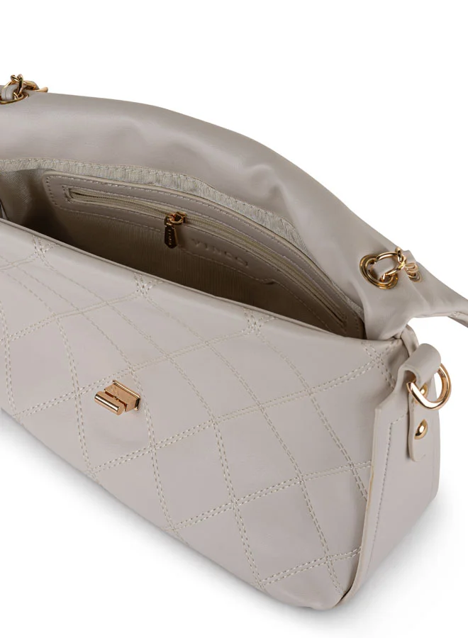 Vincci Women Quilted Shoulder Bag With Chain detail
