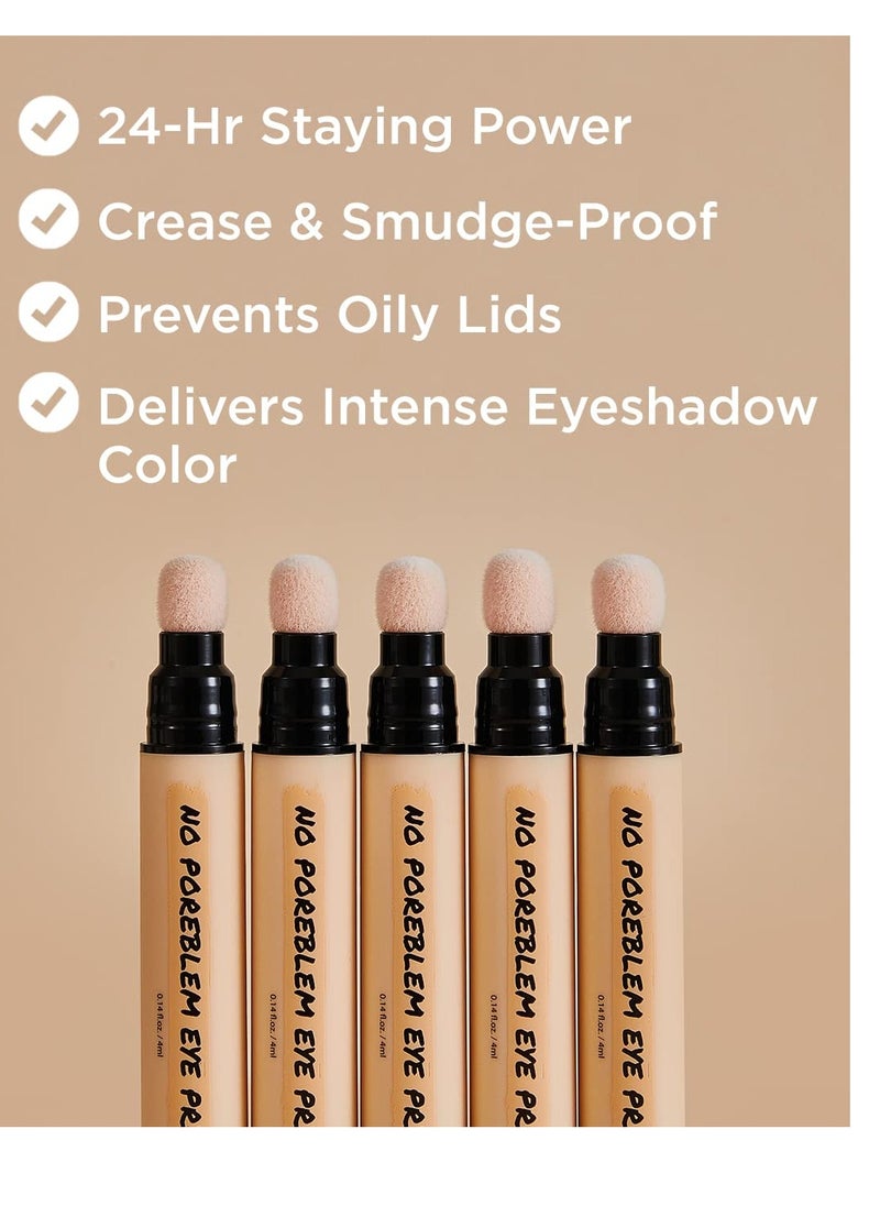 Touch in Sol TOUCH IN SOL No Poreblem Eye Primer - Eyeshadow Primer with Push Click Pen and Sponge Tip - Long-Lasting Eyeshadow Base without Smudging and Creasing, 0.14 fl.oz.  - Image 5