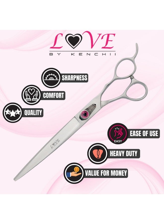 Kenchii Love Left Handed Dog Grooming Scissors, 8 Inch Curved Shears, Dog Scissors for Grooming, Professional Pet Grooming Scissors, Curved Dog Grooming Scissors - Image 5