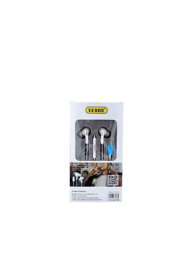 Texos TX-H64 Type-C Earphones with In-Line Microphone and Volume Control - Image 2