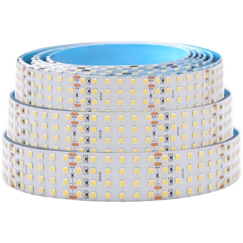 SuperlightingLED Super Bright White LED Strip - 2835SMD High CRI 90 Quad Row Flexible LED Strip Lights - 24VDC IP20 17,650 lm/Roll for LED Retail Shops, Videography Lighting (5m/16.4' Daylight White) - Image 1